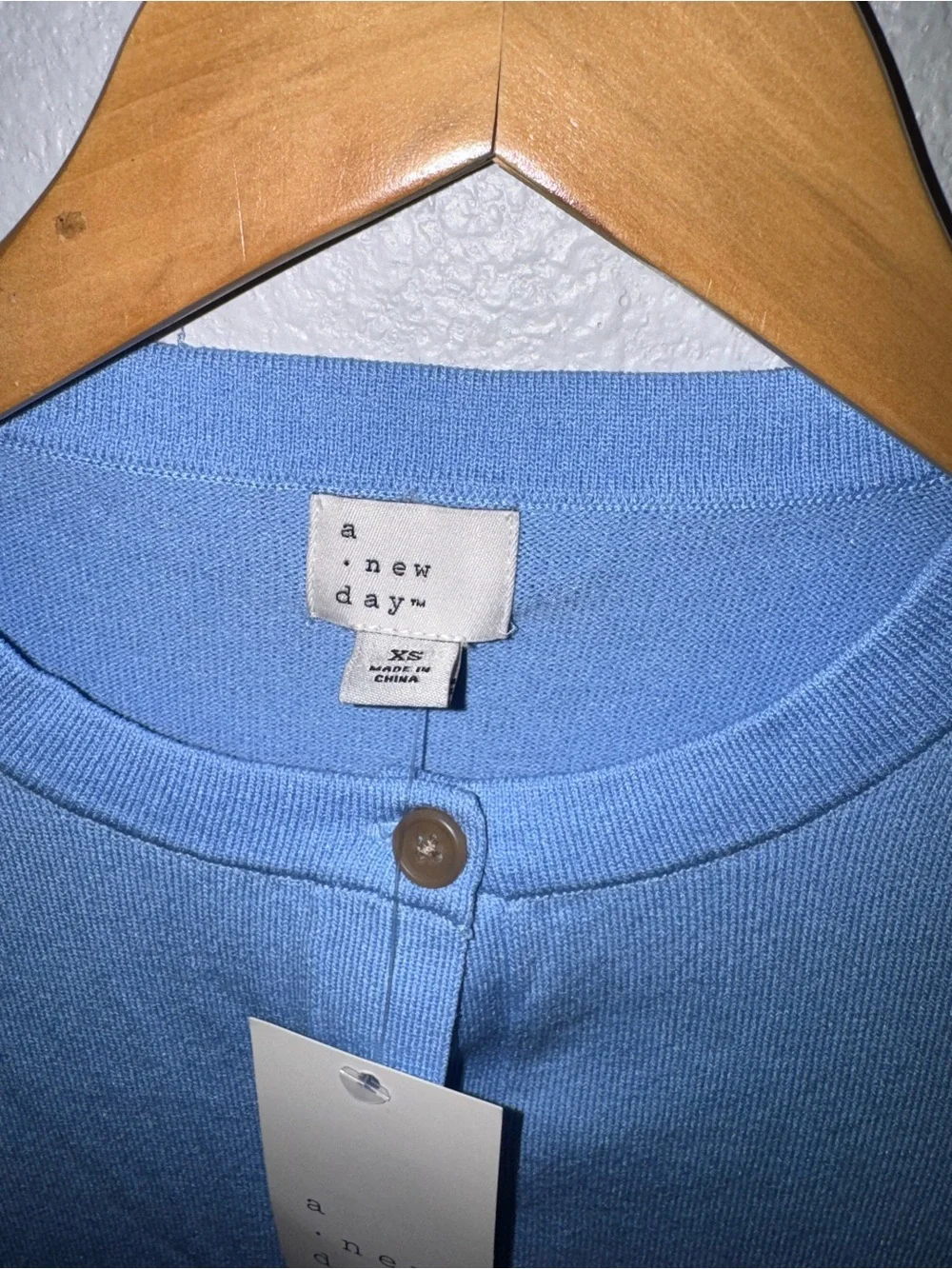 New a new day Light Blue Ruffle Hem Button Cardigan XS - Picture 4 of 9